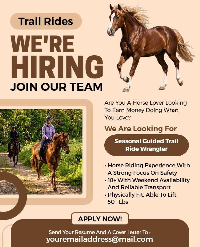 Trail Riding Recruitment Flyer Template