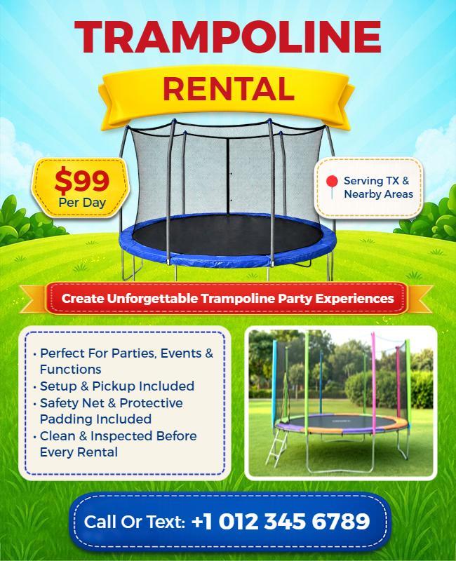 Trampoline Rental Services Flyer Template