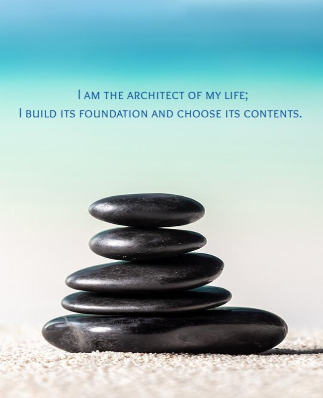 Tranquil Blue Serenity Meditation Stones Poster Template