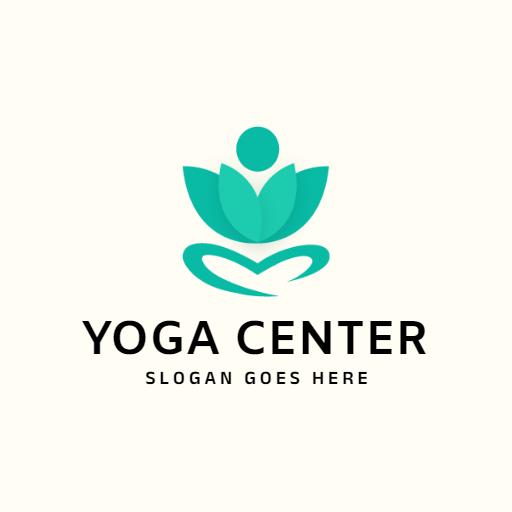 Tranquil Green Lotus Design Representing Yoga Wellness Logo Template