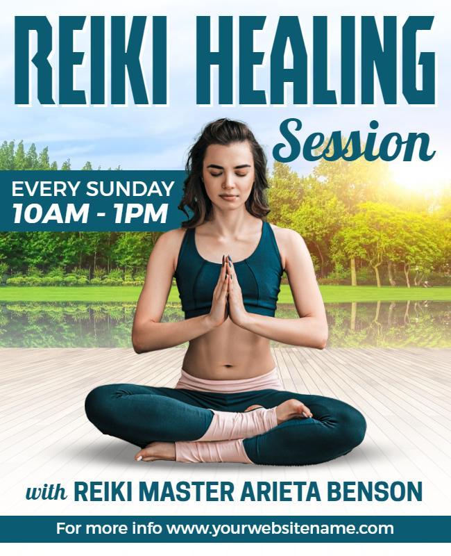 Tranquil Green Reiki Healing Session Flyer Template