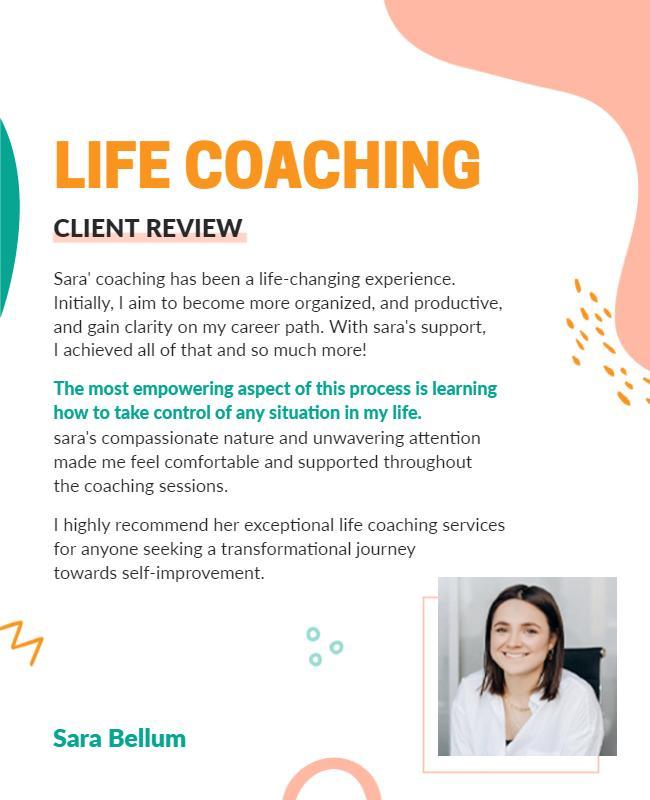 Transformational Life Coaching Services Review Flyer Template