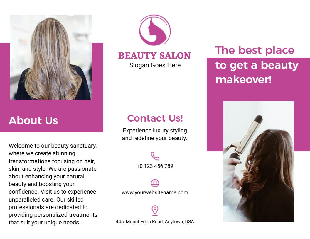 Transformative Hair and Skin Beauty Salon Services Brochure Template