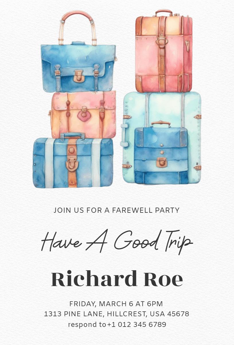 Travel Adventure Themed Farewell Party Invitation Template