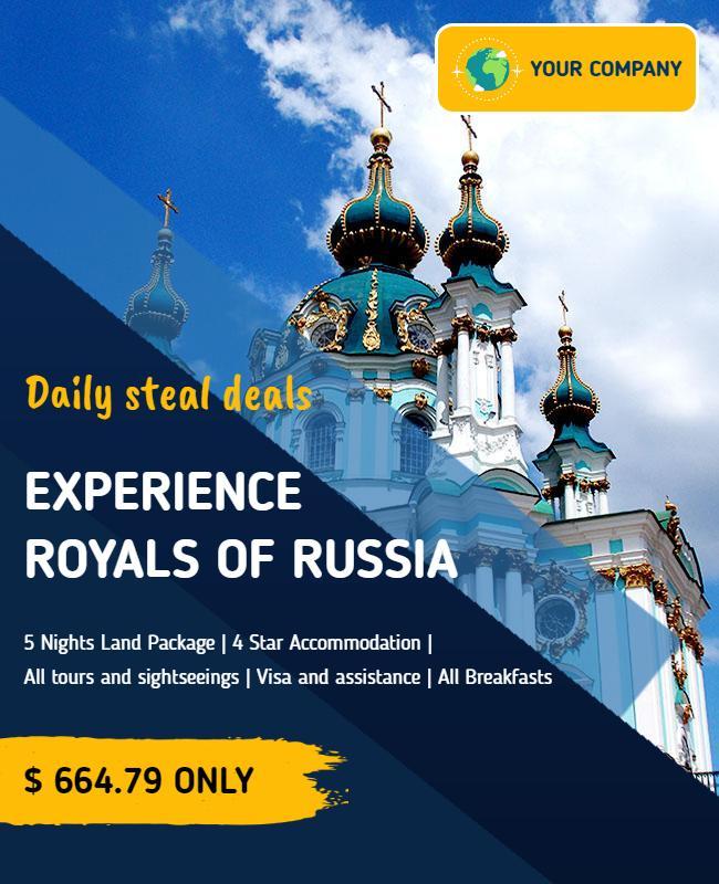 Travel Adventure to Experience Royals of Russia Poster Template