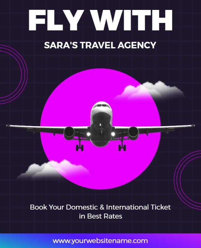 Travel Agency Airfare Booking Promotion Flyer Template