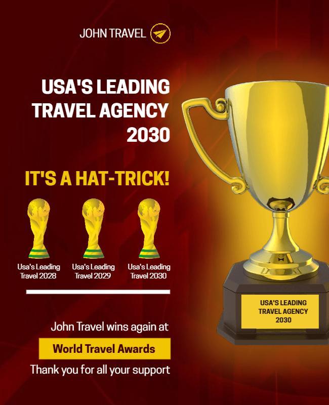 Travel Agency Award Announcement Flyer Template