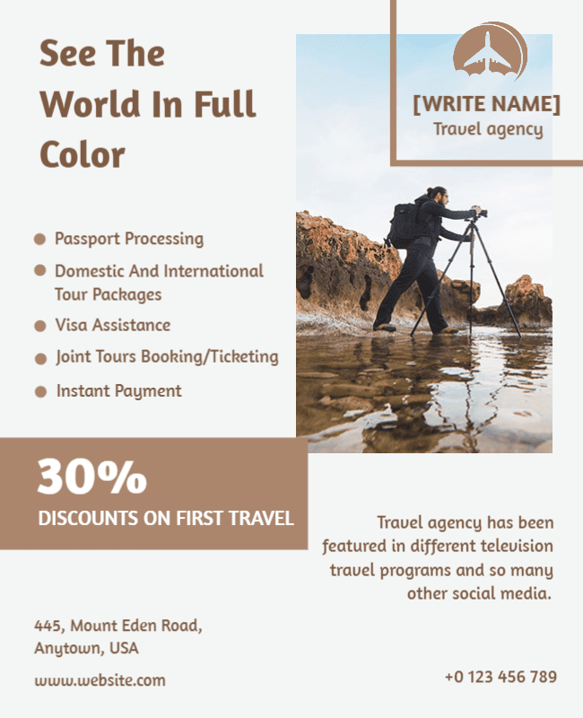 Travel Agency Services Promotional Flyer Template