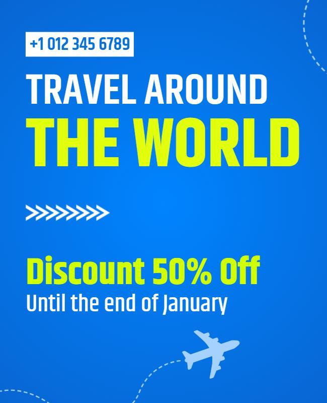 Travel Discount Promotional Flyer Template