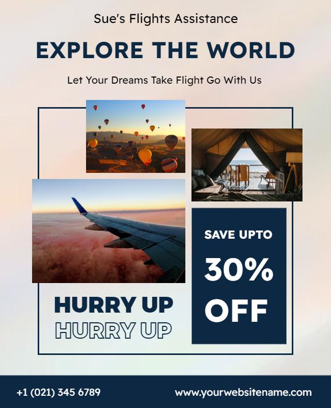 Travel Discounts and Adventure Booking Flyer Template