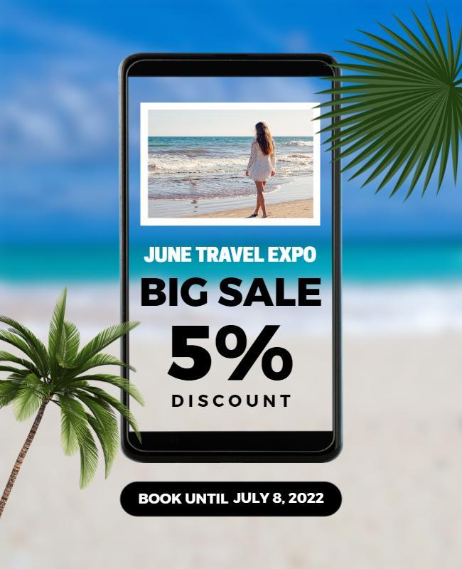 Travel Expo Beach Sale Flyer Template