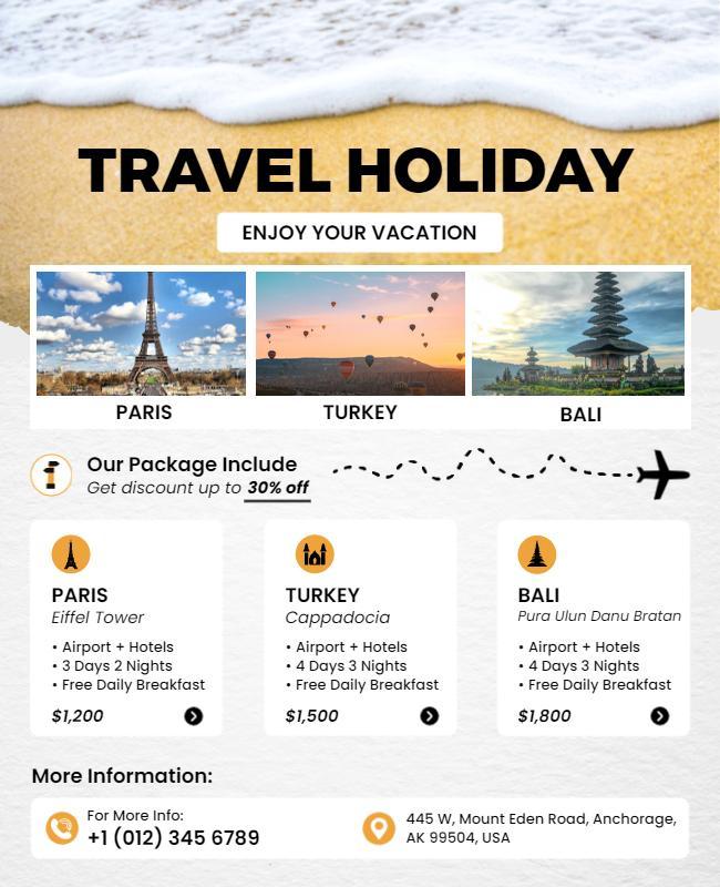 Travel Holiday Package Promotion Flyer Template