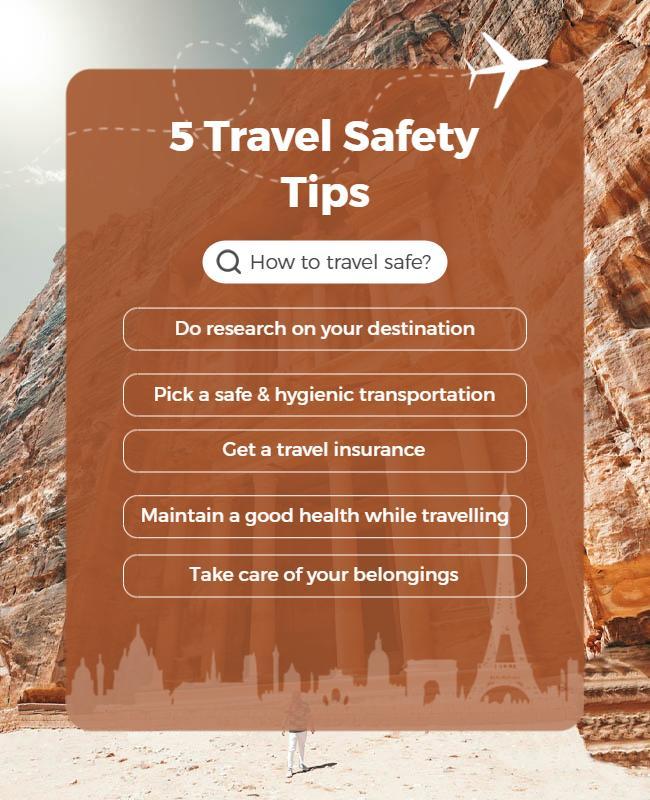 Travel Safety Tips Information Flyer Template