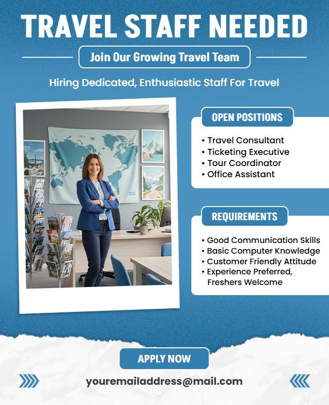 Travel Staff Recruitment Opportunity Flyer Template