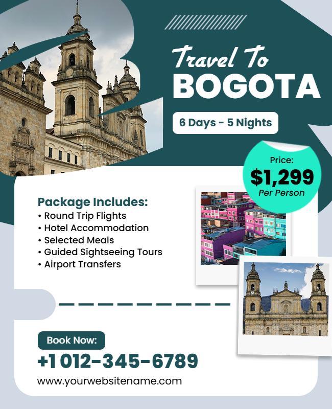 Travel to Bogota Marketing Flyer Template