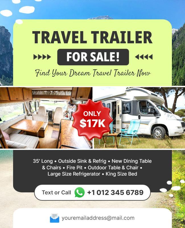 Travel Trailer Sale Promotional Flyer Template