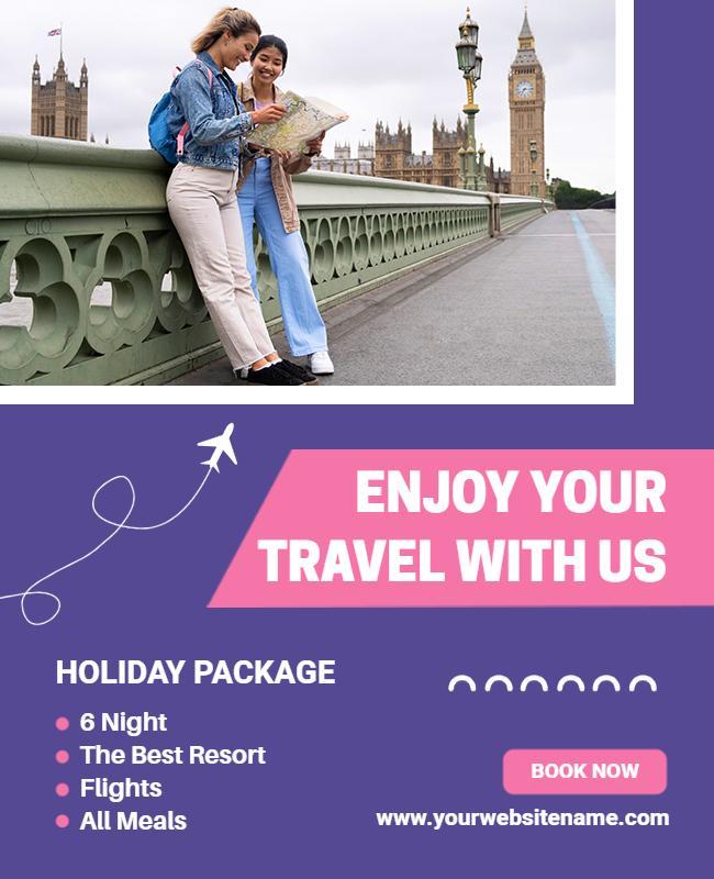 Travel Vacation Package Promotion Flyer Template