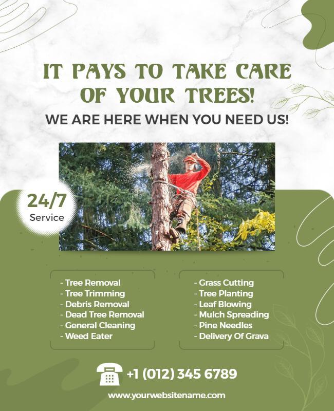 Tree Care and Maintenance Service Flyer Template