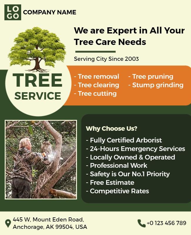 Tree Care Services Promotion Flyer Template