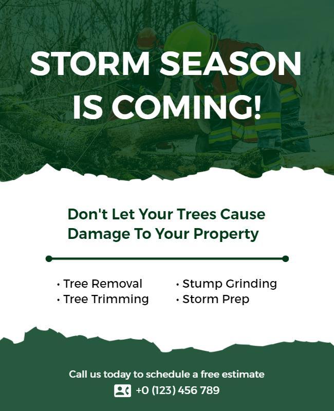 Tree Maintenance Services for Storm Season Flyer Template