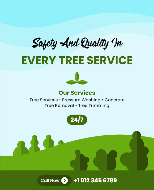 Tree Service and Maintenance Promotional Flyer Template