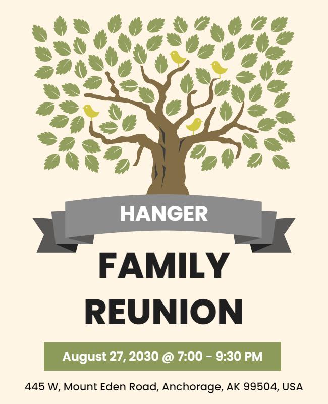 Tree Themed Family Reunion Event Flyer Template