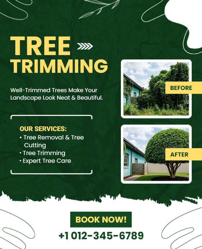 Tree Trimming and Landscaping Services Flyer Template