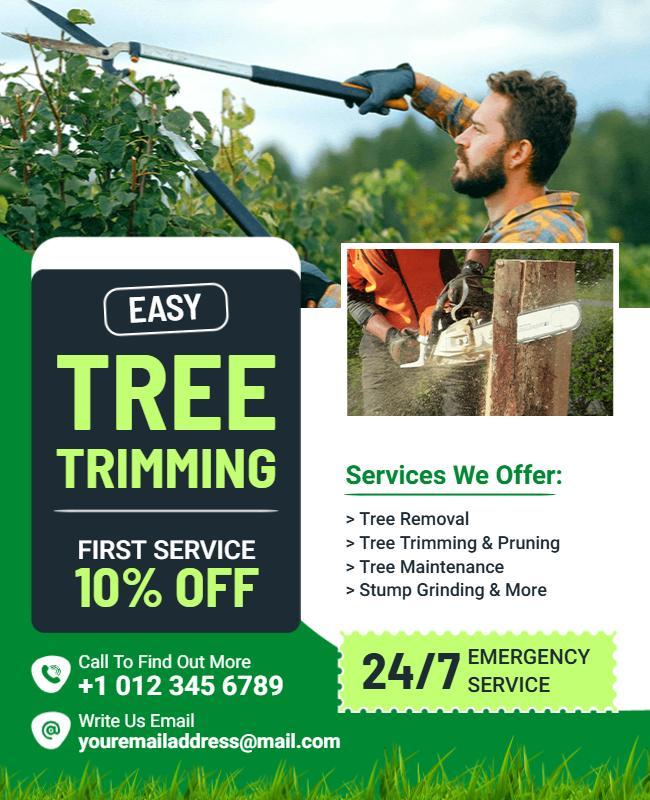 Tree Trimming and Maintenance Services Flyer Template