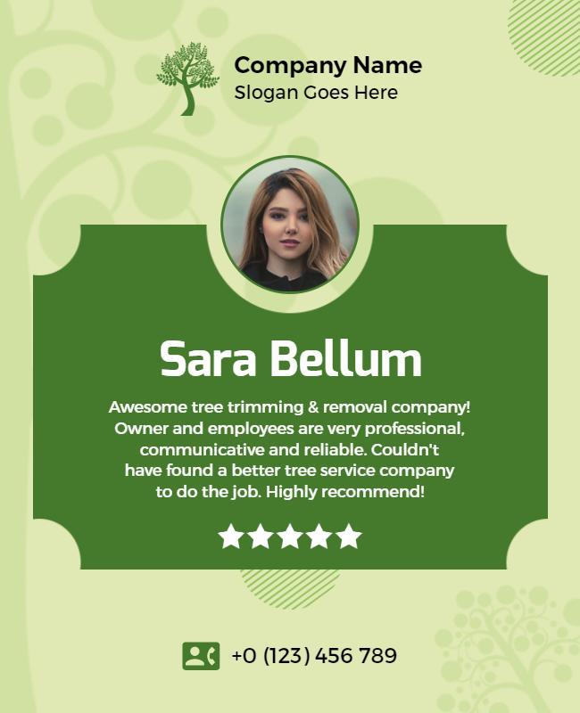 Tree Trimming Service Testimonial Flyer Template