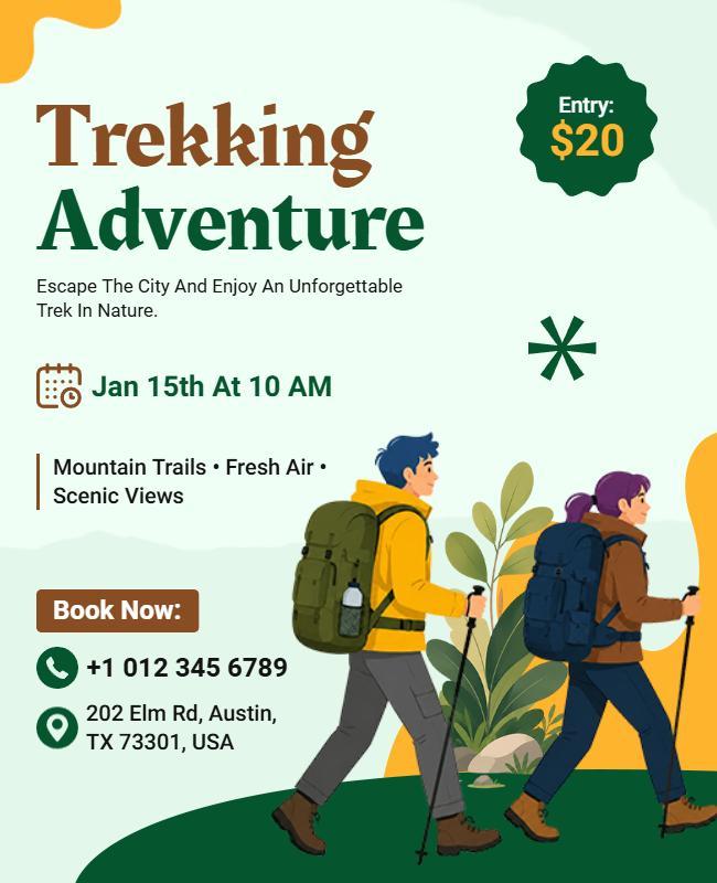 Trekking Adventure Event Poster Template
