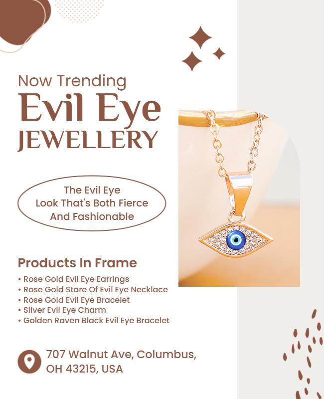 Trendy Evil Eye Jewelry Promotion Flyer Template