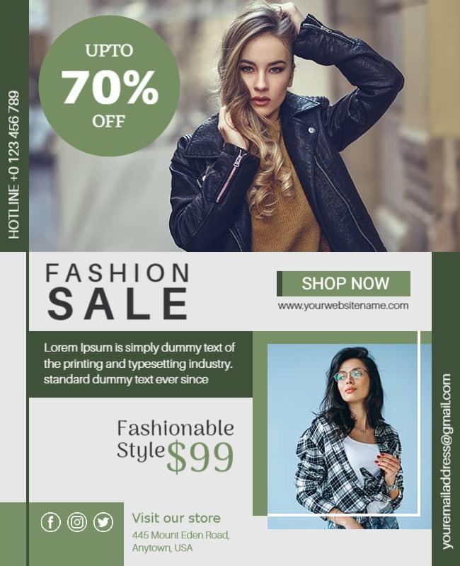 Trendy Fashion Sale Promotional Flyer Template