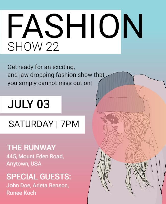 Trendy Fashion Show Announcement Flyer Template