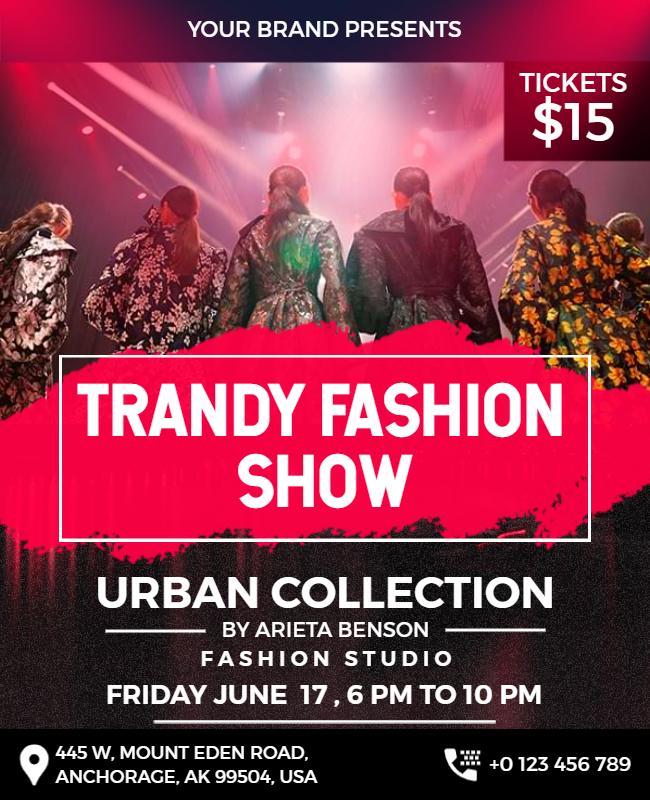 Trendy Fashion Show Event Flyer Template