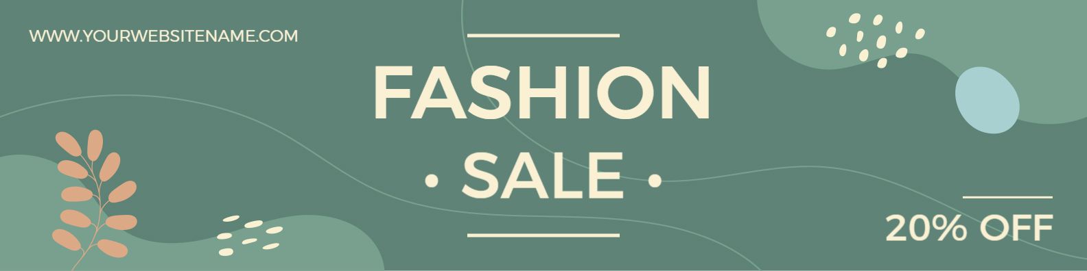 Trendy Green Background with Fashion Sale Promotion Banner Template