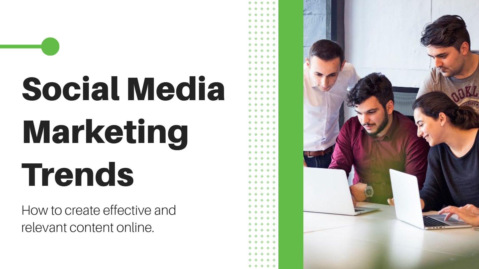 Trendy Green Social Media Marketing Strategy Presentation Template