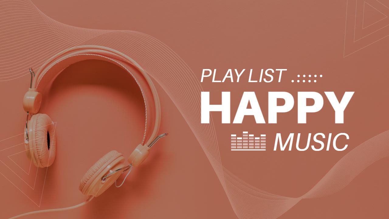 Trendy Happy Playlist Music YouTube Thumbnail Template