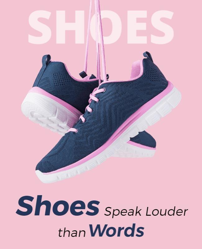Trendy Navy Blue and Pink Athletic Shoes Flyer Template