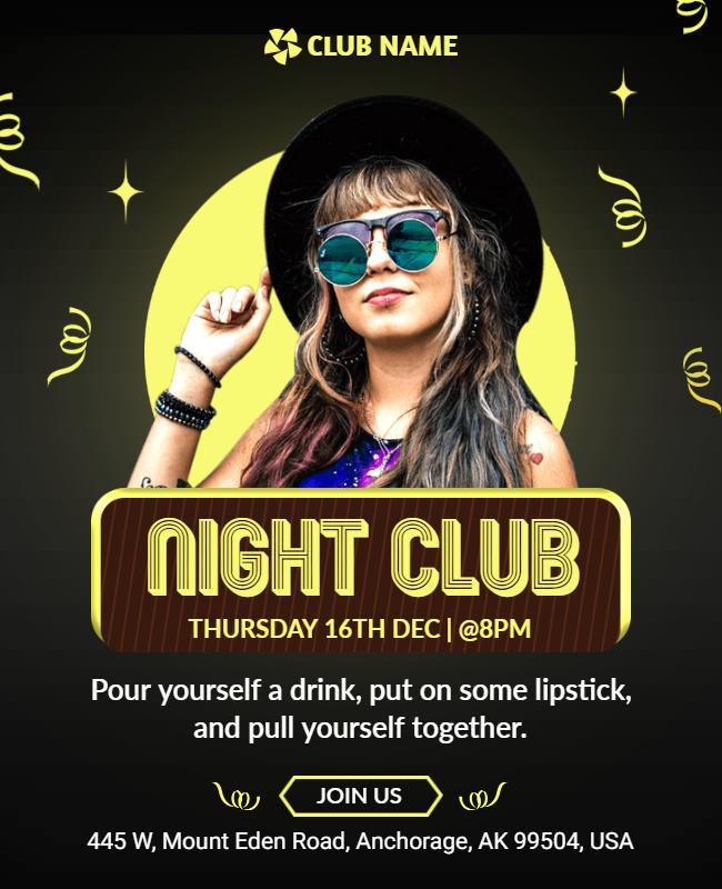 Trendy Night Club Event Flyer Template