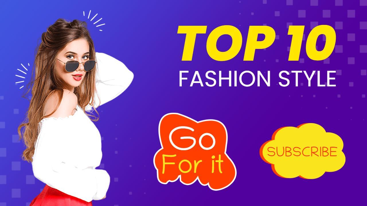 Trendy Outfit Inspiration Top 10 Fashion YouTube Thumbnail Template