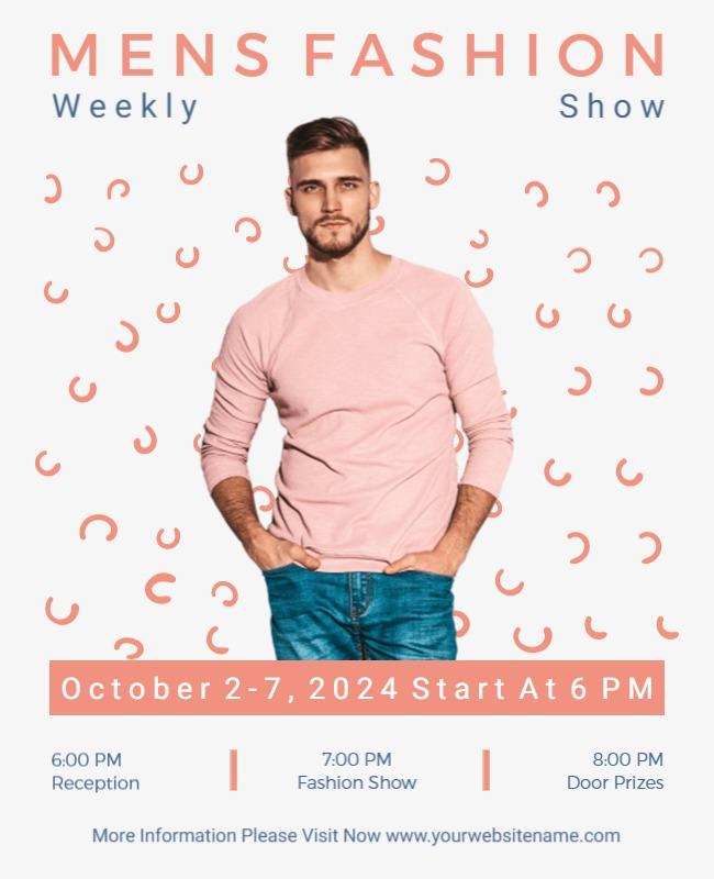 Trendy Pastel Men's Fashion Show Invitation Flyer Template