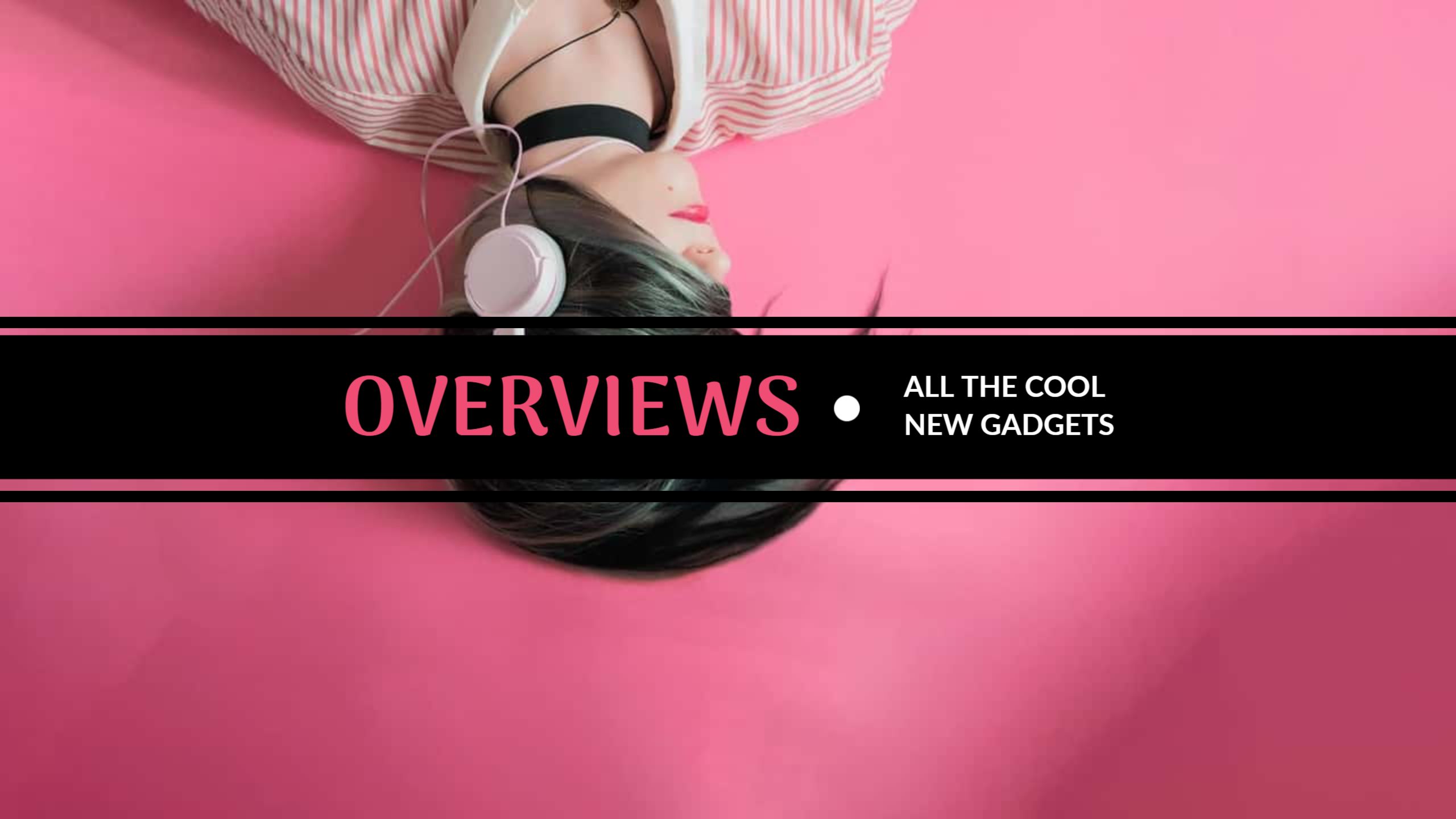 Trendy Pink Aesthetic with Gadgets and Headphones YouTube Banner Template