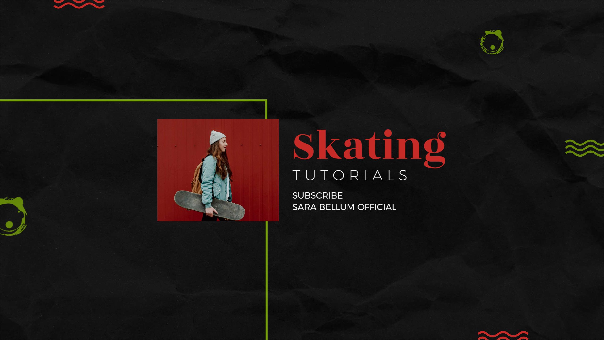 Trendy Skating Tutorials in Dynamic Artwork YouTube Banner Template