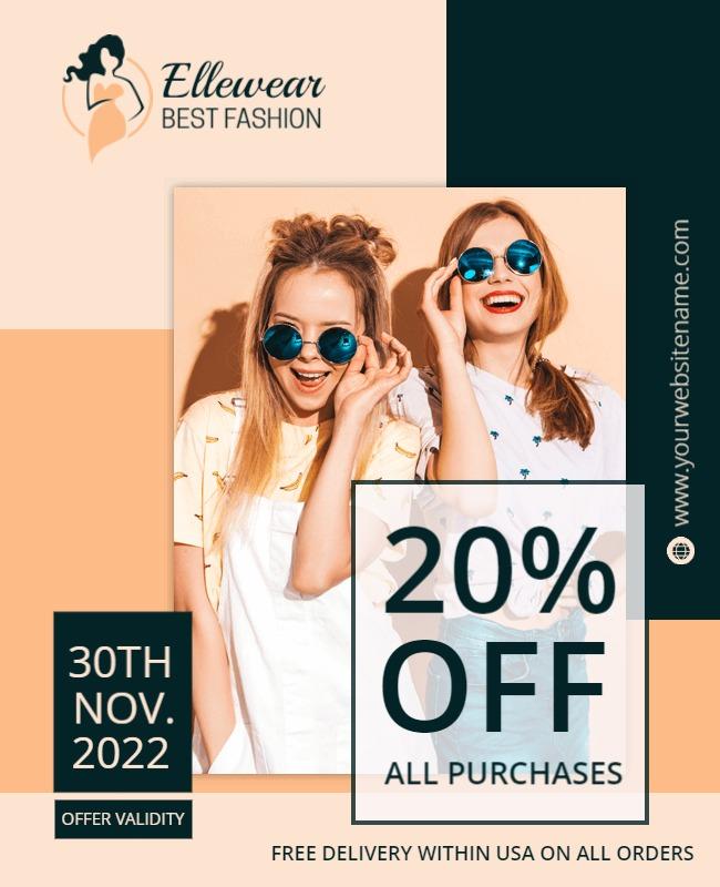 Trendy Summer Fashion Discount Offer Poster Template