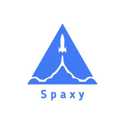 Triangular Space Theme Featuring a Rocket Launch Logo Template
