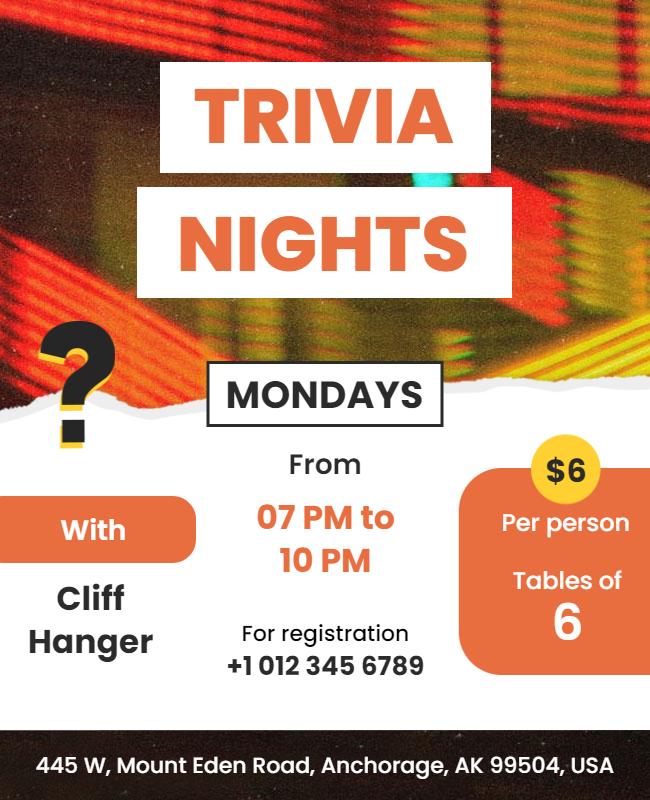 Trivia Night Event Flyer Template