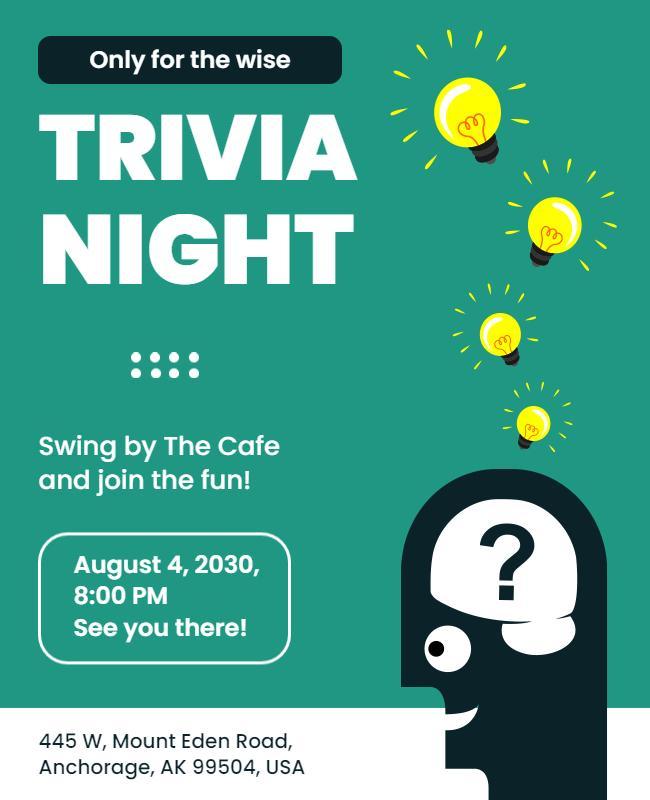 Trivia Night Event Invitation Flyer Template