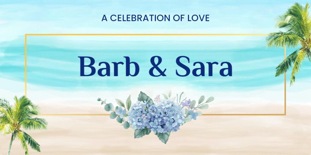 Tropical Beach Theme with Floral Decor for Love Celebration Tarpaulins Template