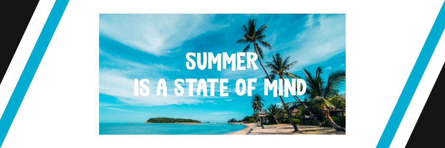 Tropical Beach Vibes with Inspiring Quote Summer Twitter Banner Template