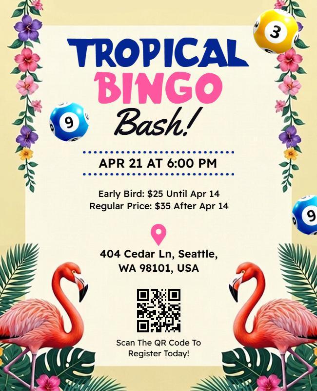 Tropical Bingo Event Flyer Template